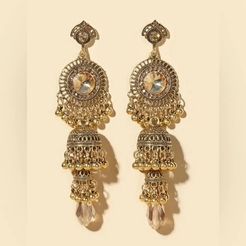 Boho crystal drop earrings M646